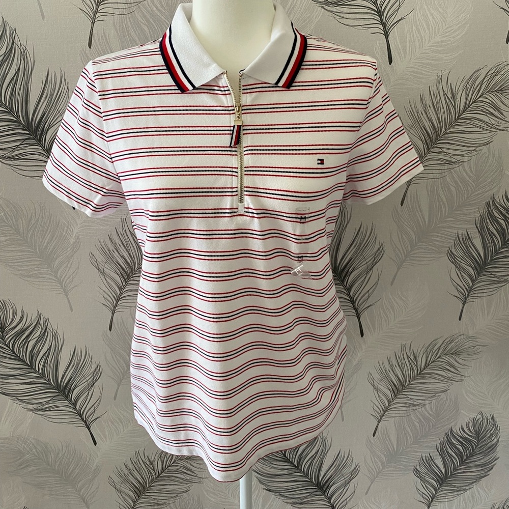 NWT Tommy Hilfiger Womens Zippered Polo Shirt